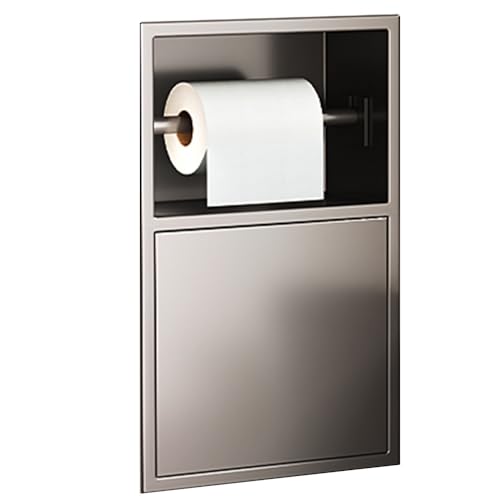 Niche de douche encastrée étanche meuble rangement intégré porte-papier toilette gris