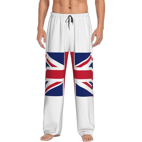British flag print Pajama Pants Men PJS Pants Mens Pajama Pant Elastic Waistband Sleep Pajama Pant Sleepwear