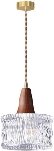 Lampe suspendue au plafond et lustre vintage en verre rayé pour salon