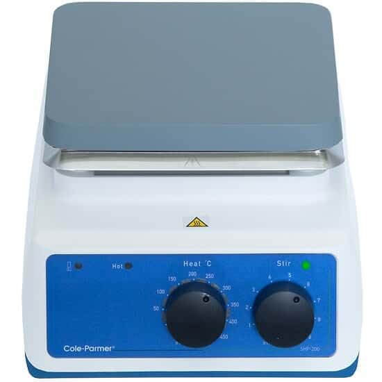 Cole-Parmer SHP-200-S-120 Stuart Undergrad Analog Stirring Hot Plate, 6" x 6", Aluminum; 120 VAC