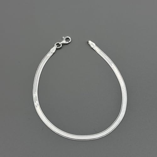 Pulsera de plata 925 para mujer 3mm cadena plana miniatura 6