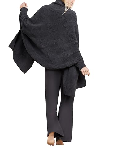 Barefoot Dreams womens Cozychic Cable Weave Blanket Wrap3