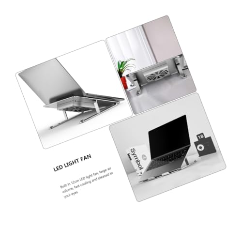Base para portátil ajustable de aluminio con ventilador LED miniatura 2