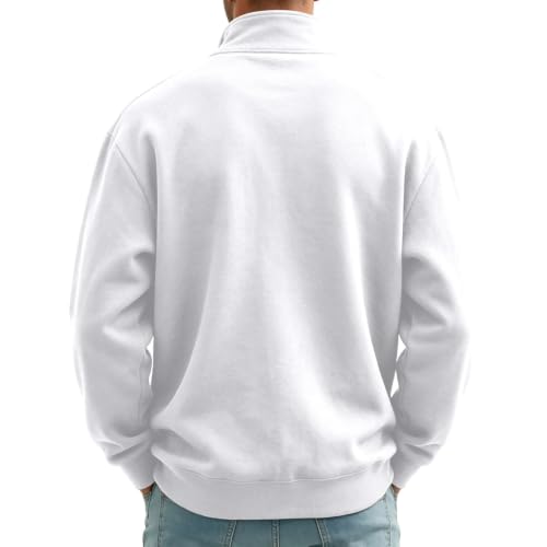 Fleece Sweatshirt Men Fleece Lined Quarter Zip 1/4 Zip Pullover Sweat Shirt - image 4