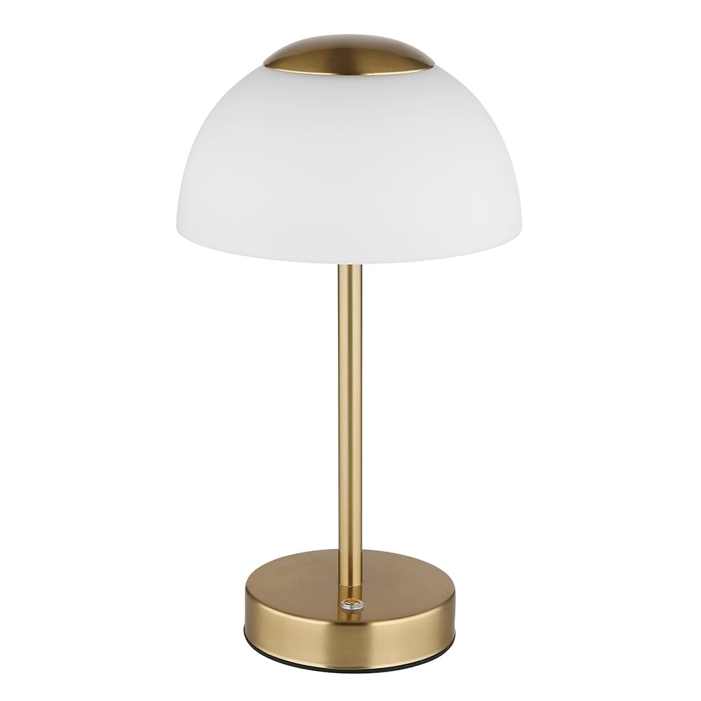 Lampada da tavolo LED - H 31 cm - Ottone - Bianco - Vetro - Metallo - Dimmerabile
