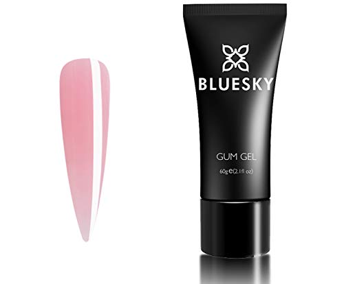 BLUESKY GUM GEL SOFT CLEAR PINK UV/LED SOAK OFF BUILDER GEL NAIL POLISH 60ml, CREATE EXTENSIONS, SCULPT AND ENHANCE NAILS +NAIL FILE+10 NAIL EXTENSIONS