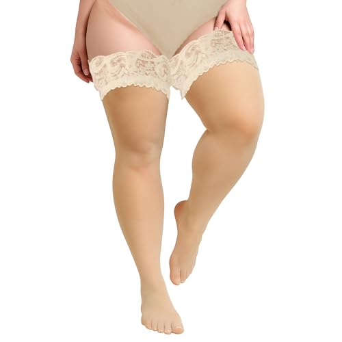 CIATBYYJ Plus Size Halterlose Strümpfe Damen,Rutschfestem Spitze Halterlose Strümpfe,Spitze Nylon Strümpfes,Sexy Große Größen Netzstrümpfe,Hautfarbe Fischnetz Stockings CIATBYYJ Plus Size Halterlose Strümpfe Damen,Rutschfestem Spitze Halterlose Strümpfe,Spitze Nylon Strümpfes,Sexy Große Größen Netzstrümpfe,Hautfarbe Fischnetz Stockings