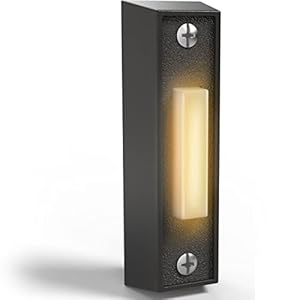 Newhouse Hardware LED Lighted Sturdy Plastic Door Chime Push Button BT4BL Black | Classic Rectangular Lighted Door Bell Button | Replacement Wired Doorbell Button for Most Door Bell Chimes