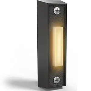 Newhouse Hardware LED Lighted Sturdy Plastic Door Chime Push Button BT4BL Black | Classic Rectangular Lighted Door Bell Button | Replacement Wired Doorbell Button for Most Door Bell Chimes