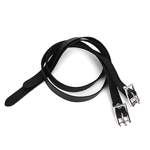 BTSEURY for Spur Straps, 1 Pair Lengthen for Spur Straps, Leathers with Stainless Steel Buckle Horse Tool Accessories 50cm Black