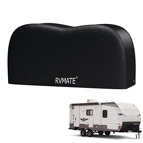 Image of RVMATE RV Tire Covers, Dual Axle Wheel Cover (1 Pack) Fits 30 inch-33 inch Diameter Tires, Waterproof Anti-UV Black Dual Tire Covers RV Accessories