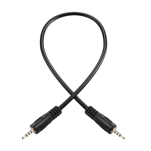 Cable de audio auxiliar 2.5mm macho a macho TRRS 0.3 m miniatura 1