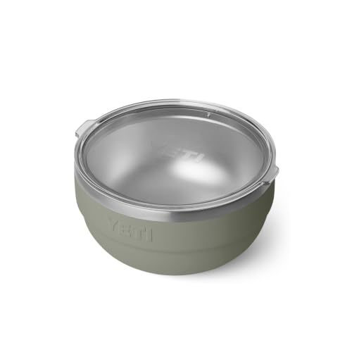 Image of YETI Rambler Bowls, Vacuum Insulated, Stackable and Nestable Stainless Steel Bowl with Lid, 2 Quart, Pampa Green