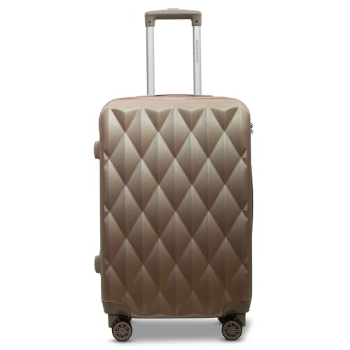 Image of Diamon Cabin Trolley Bag | Durable ABS Hard Shell Luggage | Durable ABS Hard Shell, TSA-Type Lock, 8 Dual Spinner Wheels, Telescopic Handle