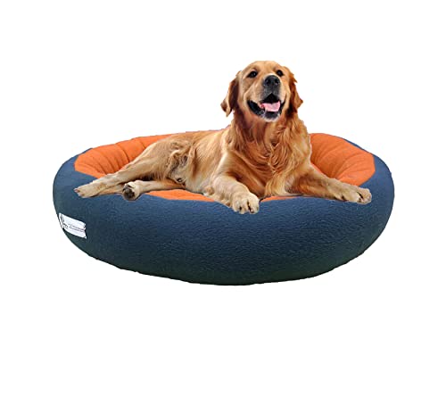 Image of Premium XL Size Dog Bed for XL Dogs and Puppies Anti Skid Bottom Washable Orthopedic Big Dog /cat Beds Orange /Blue