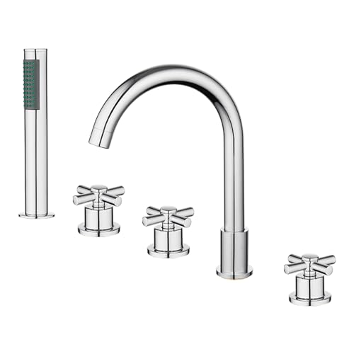 Ensemble de robinets de douche à main chromés style moderne épuré