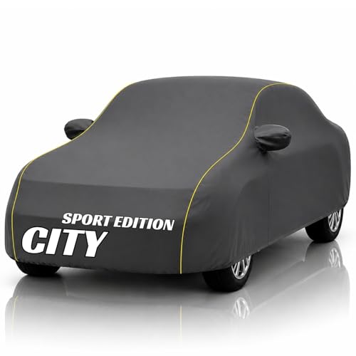 Image of Safe-Cars New Grey 100% Waterproof City Sport Edition Car Cover | Polyester Car Body Cover for Rain & Sun | UV Protection, Dustproof, Scratch Resistant, Windproof, Heat Resistant, Custom Fit