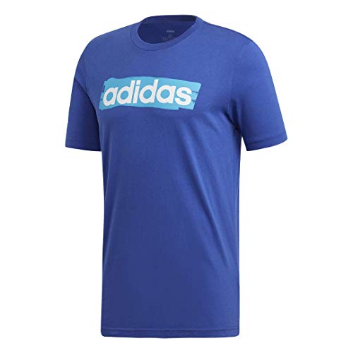T-Shirt adidas Linear Brush Homme Bleu Vêtement Sport Chic XS