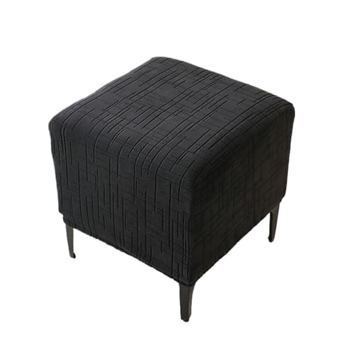 VCSZYAFX 1 Unidad de Funda Jacquard for Silla bañera Club, Fundas sofá Individuales Color sólido Adecuado para Clubes y Bares(B5 Black Stool Cover)