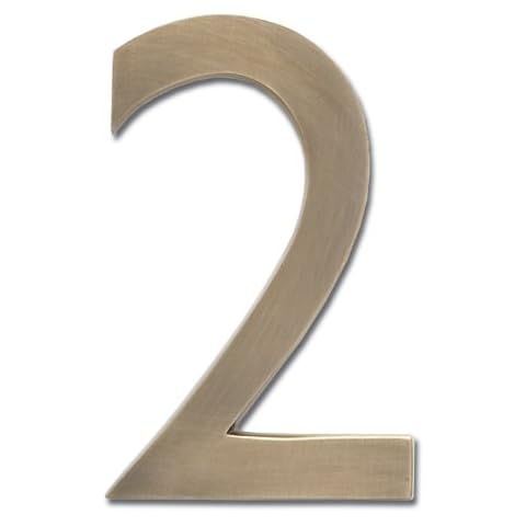Architectural Mailboxes 3582AB-2 Brass 4-Inch Floating House Number, Antique Brass"2" Cover