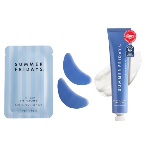 Image of Summer Fridays Jet Lag Duo- Jet Lag Eye Patches 6ct + Jet Lag Mask Mini