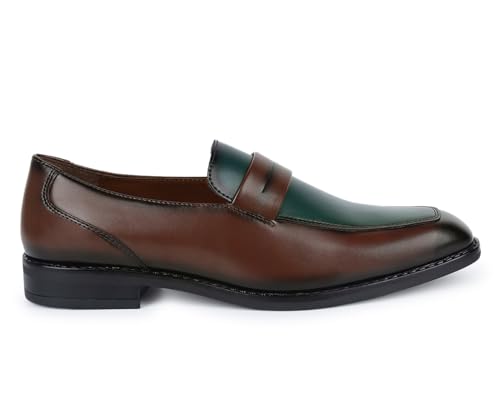 Image of LOUIS STITCH Men's Formal Shoes - Leatherette, Breathable Lining, Moccasins Style | Comfortable for Business, Casual, Parties | Double Tone Finishing (SXMCDS)