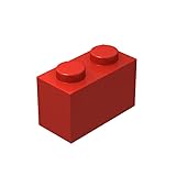 Classic Brick Block Bulk, Red Bricks 1x2, Building Bricks Flat 100 Piece, Compatible with Lego Parts and Pieces: 1x2 Red Bricks(Color:Red)