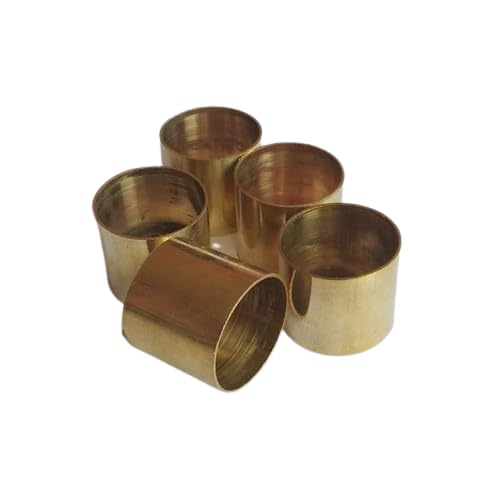 Set of 5 Solid Brass ferrules Collars Ring Shaft Walking Stick Accessories Spare Parts for Wooden Sticks Walking Cane Repair kit