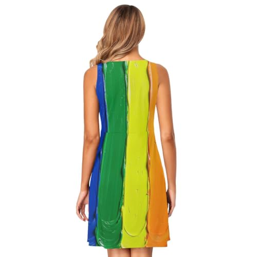 Vestido de playa de la bandera del orgullo sin mangas transpirable y ligero 6