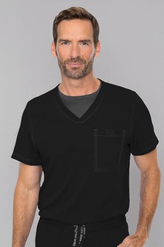 Image of Med Couture Rothwear Touch Scrub Top for Men V-Neck 1 Pocket