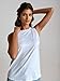 All Cotton and Linen Women's White High Neck Cotton Tank Top – Sleeveless Halter Casual Summer Basic Wear for Women - (S)