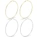 LXBSIYI Huge Gold Hoop Earrings for Women - Plated 10k Gold Stainless Steel Hooped Earrings for Women, 70-100mm Large Gold Hoop Earrings (2 Pairs of 3.94"(100MM) - Gold&Sliver Color)