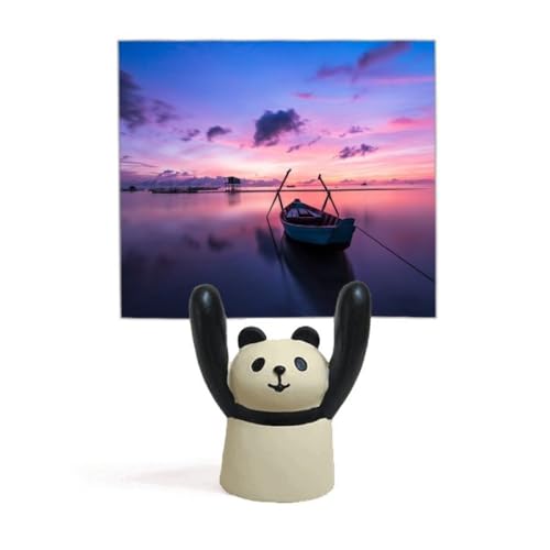 Support photo dessin animé panda ocean et bateau nature pour table de chevet