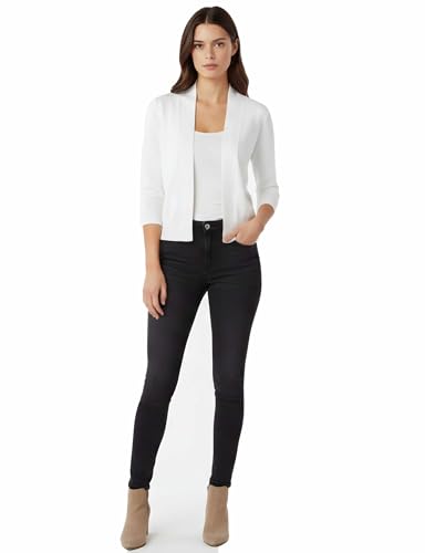 Allsense Women's 3/4 Sleeve Cropped Bolero Shrug Cardigan