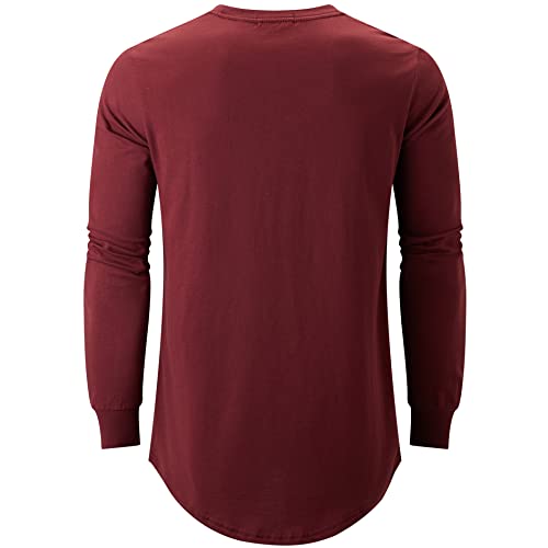 Image of KLIEGOU Men's 100% Cotton Longline T-Shirt, Pre-Shrunk Soft