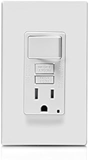 Leviton GFSW1-W Self-Test SmartlockPro Slim GFCI Combination Switch Tamper-Resistant Receptacle with LED Indicator, 15-Amp, White