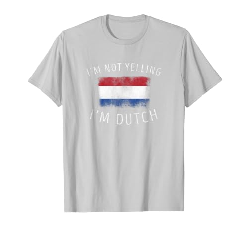 I'm Not Yelling, I'm Dutch - Funny Holland Netherlands DNA T-Shirt, Men, Silver Grey, 3X-Large