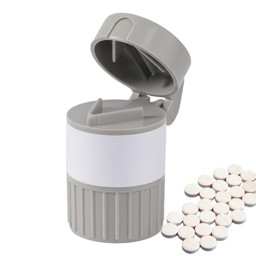 Moulin à comprimés, coupe-comprimés, broyeur de comprimés avec rangement de pilules, hachoir à comprimés, broyeur de poudre 4 en 1, gobelet, broyeur de petites pilules