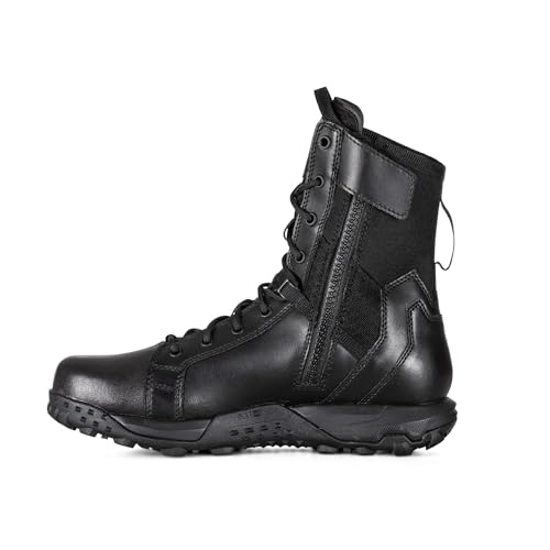5.11 Tactical Men's A/T Waterproof Boots, 8", Full Side Zipper, All Terrain, Black, Style 12444ABR3