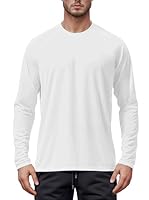 Tansozer Langarmshirt Herren UV Schutz Schwimmshirt Langarm Funktionsshirt Sommer Tshirt Leicht Dünn Longsleeve Sport, Weiß, L