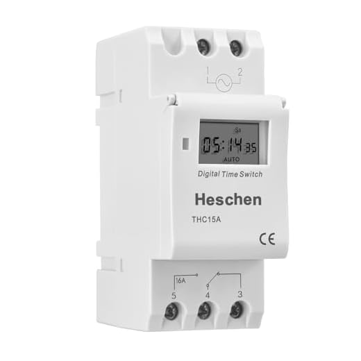 Heschen Interruptor de relé de temporizador semanal de alimentación, Digital, LCD, THC15A, AC 220V a 240V, 16A SPST, 35 mm, carril DIN