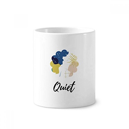 Tasse céramique blanche motif bleu et blanc pour rangement
