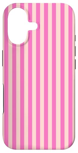 Pink and Peach Striped Geometric Line Preppy Pattern �X�}�z�P�[�X iPhone 17 �p