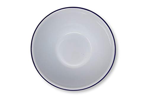 Thorness White Enamel Blue Rim Pudding Bowl Oven Tin Dish 20CM