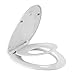 Elongated Toilet Seat with Built-In Potty training Seat, Slow-Close Hinges, No-Slam Technology, Quick Removal for Easy Cleaning, Detachable Toddler Seat, White