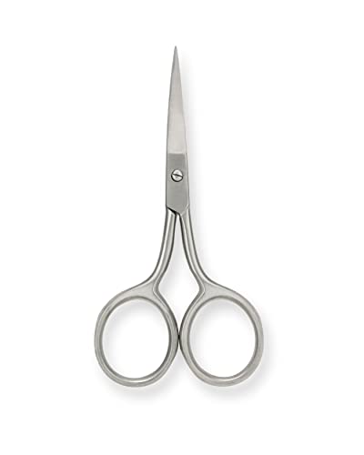Image of Amazon Basics 4-Piece Eyebrow Grooming Kit with Scissors, Tweezers, Spoolie Brush for Shaping at Home, Black