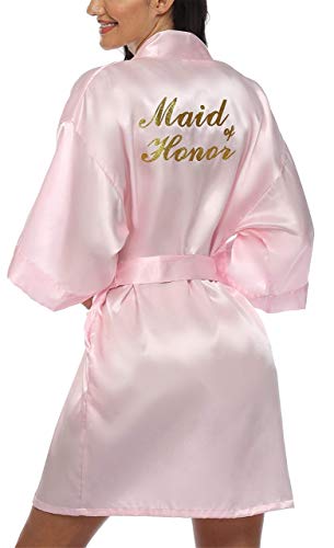 Image of Giova Women Bridal Robe for Bride and Bridesmaid Getting Ready Wedding Party Bathrobe