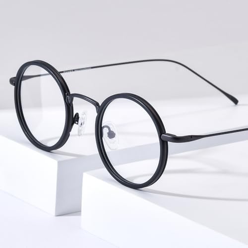 Image of FONEX Acetate Titanium Glasses Frame Men 2024 New Round Eyeglasses Spectacles Eyewear F85844