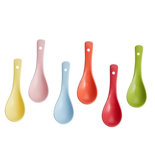 Holibanna 6個 製サービングスプーン 軽量コンパクト 食器洗浄機対応 多用途アイス スープ デザート用キッチンツール