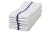 Keeble Outlets Kitchen Dish Towels, White With Royal Blue Stripes, 27.5 inches by 15 inches, Professional Grade 26-Ounce Tea Towel, Pack of 6